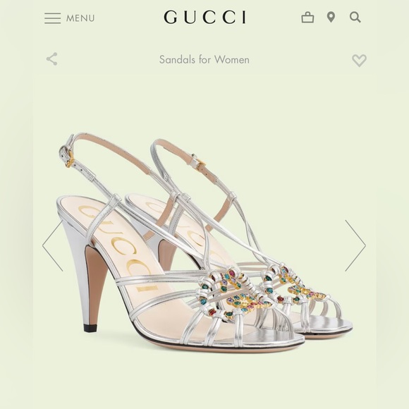 Silver metallic leather
Interlocking G with crystal
3.7" heel height
Made 🇮🇹 - Picture 2 of 6